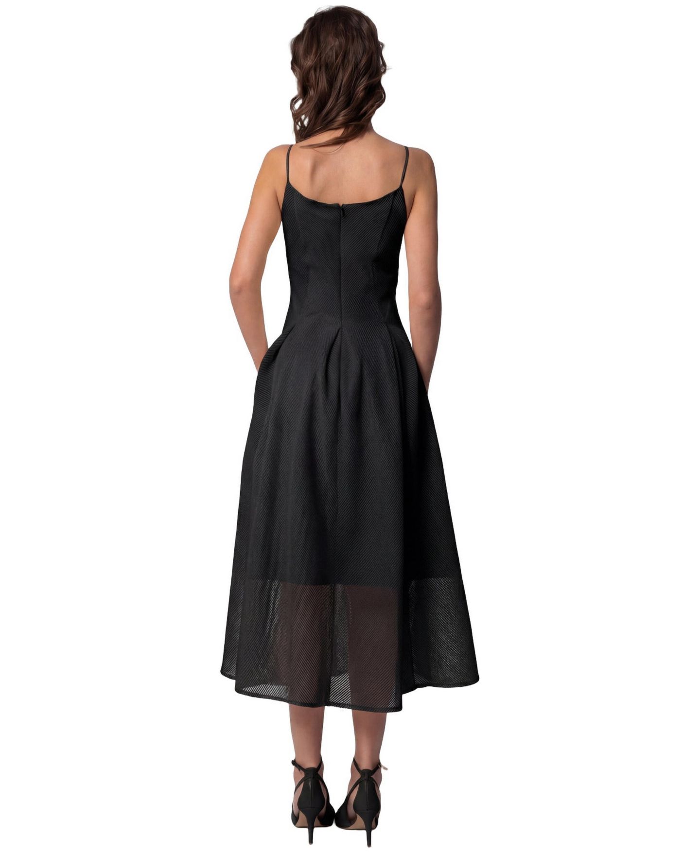 Женское платье Luna Fashion House Nela V-Neck Pleated A-Line Midi — фото 2