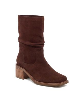 Griffin Suede Square-Toe Slouch Boots