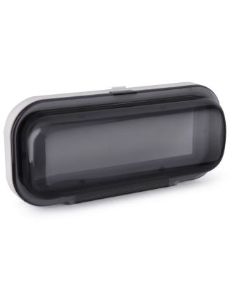 Water-Resistant Marine Stereo Cover with Flip-Up Door, Smoke