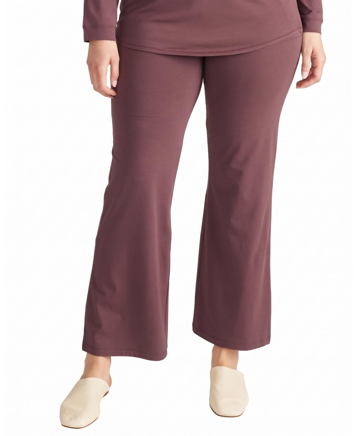 Universal Standard Plus Size Ultimates Wide-Leg Lounge Pull-On Pants - Cassis