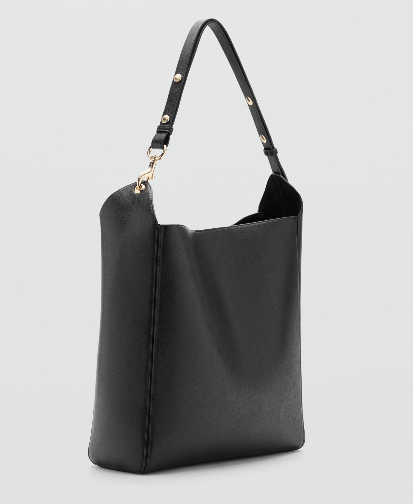 Женская сумка Mango Dalma Faux Leather Removable and Adjustable Shoulder Strap Bucket, цвет: Чёрный — фото 3