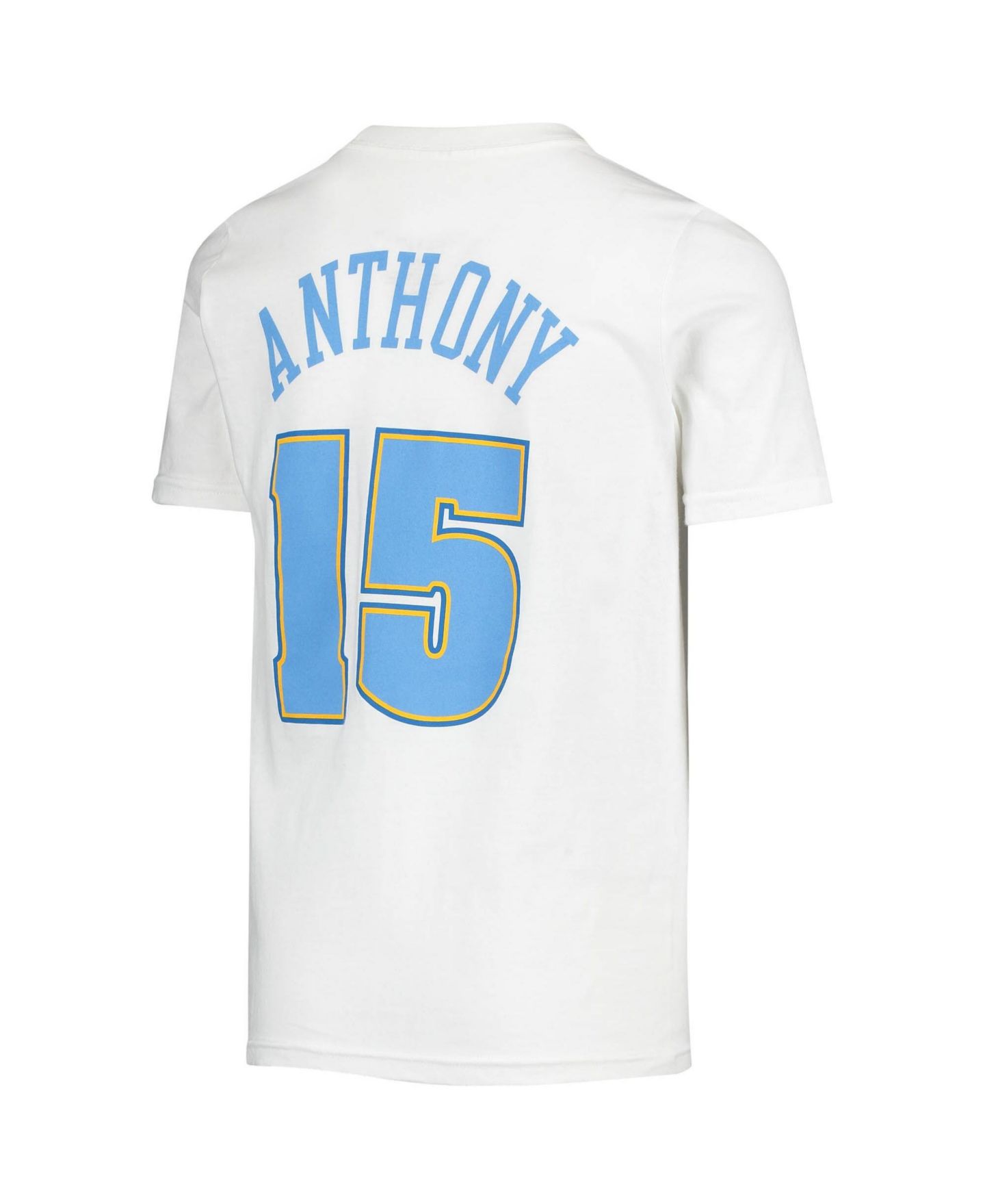 Детская футболка Mitchell & Ness Carmelo Anthony White Denver Nuggets Hardwood Classics Name & Number — фото 5