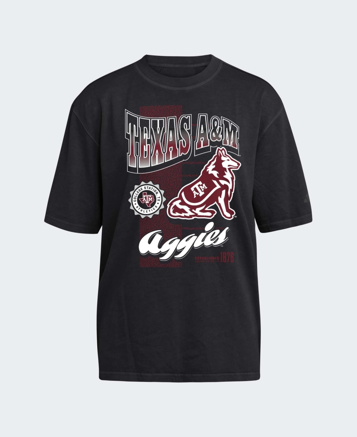 adidas Women's Black Texas A M Aggies Premium Fashion T-Shirt - Charcoal