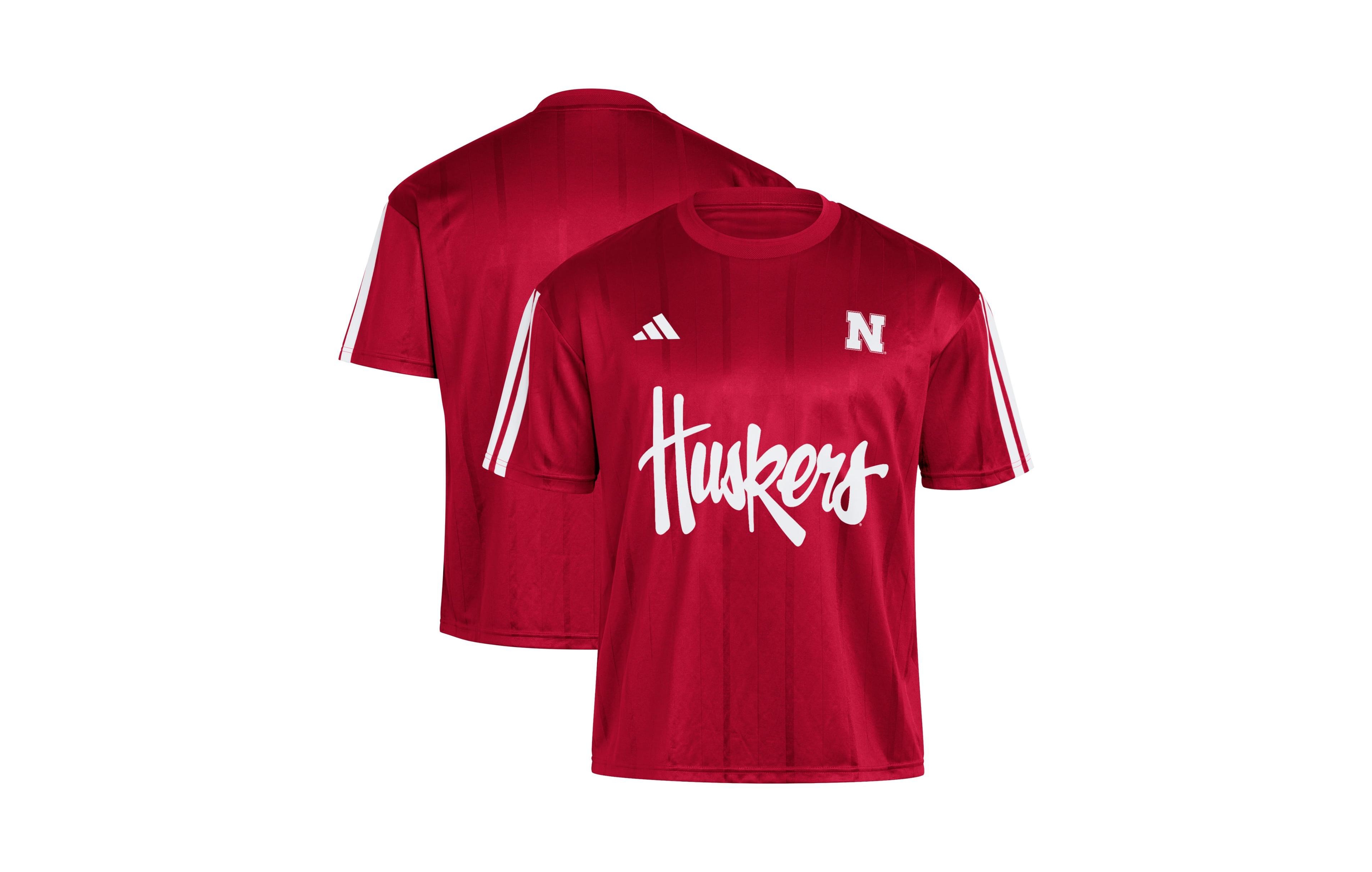 adidas Men's Red Nebraska Huskers Soccer Fashion Jersey