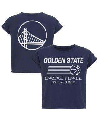 Women's Blue Golden State Warriors Athletic Club Collection Alana Premium Cropped T-Shirt