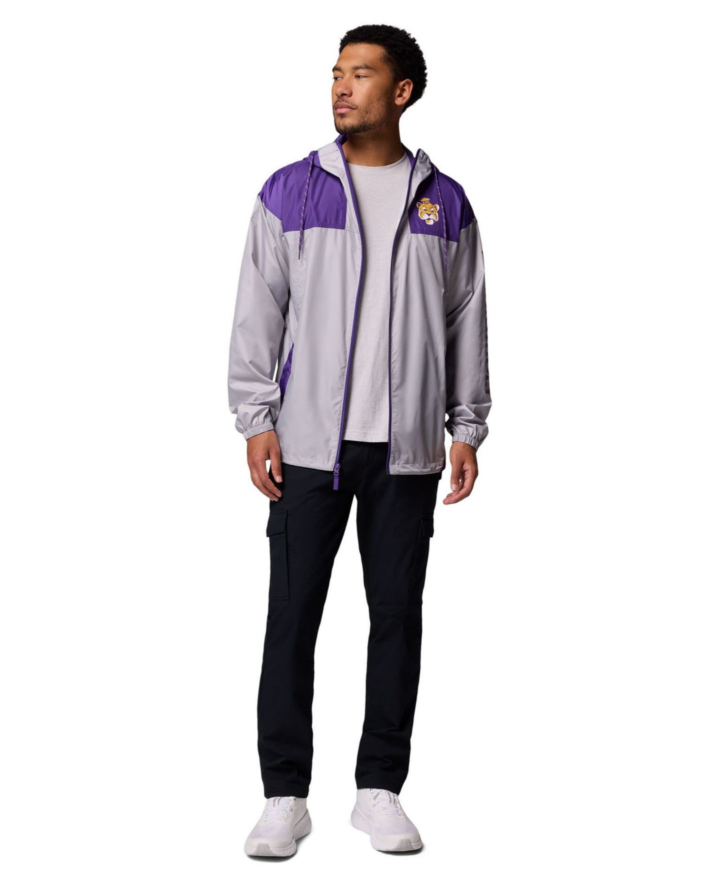 Мужская куртка Columbia Gray LSU Tigers Flash Challenger II Windbreaker — фото 5