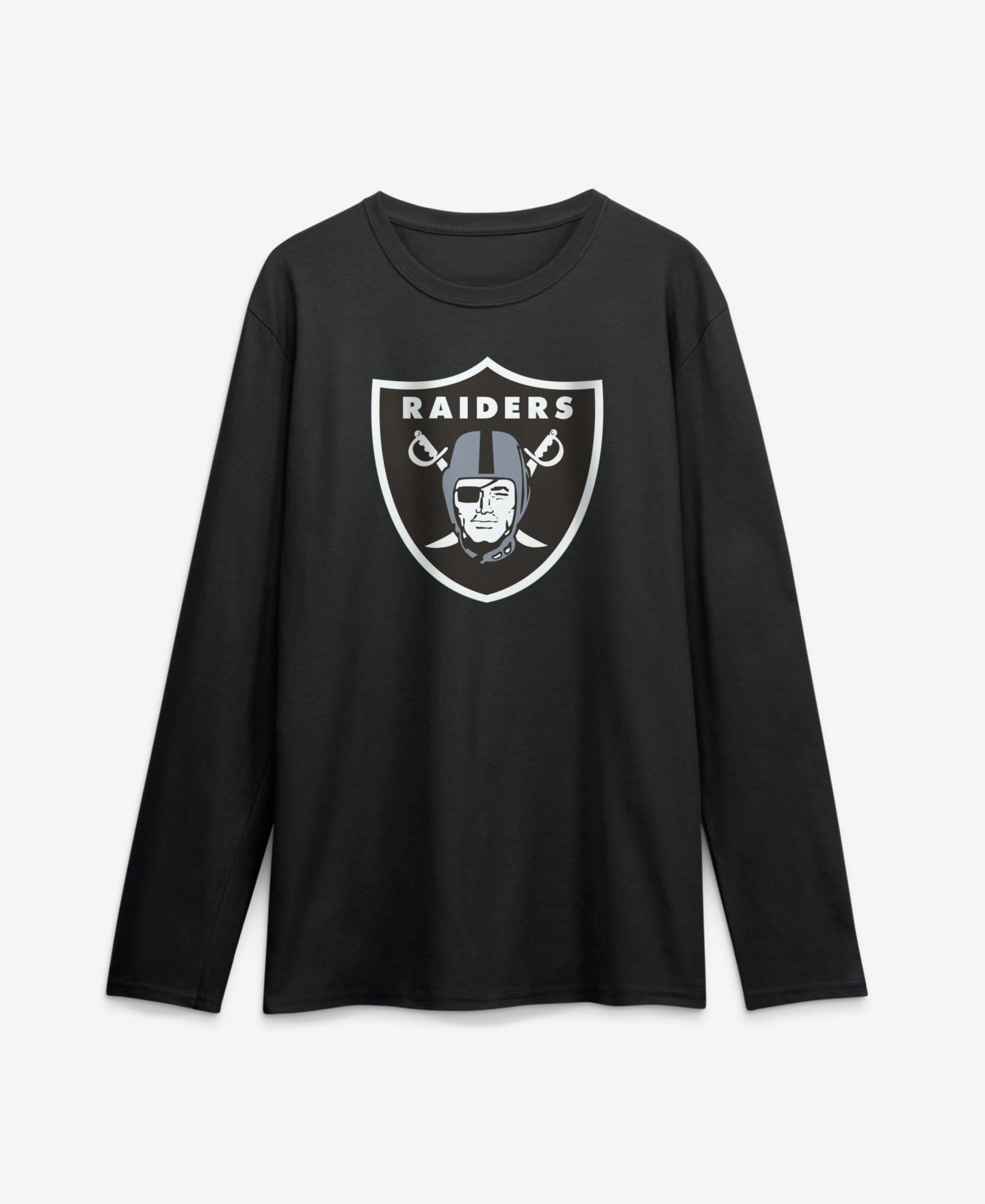 Мужская футболка Logo Athletic Black Las Vegas Raiders Primary Logo Long-Sleeve — фото 1