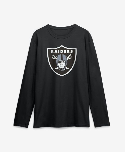 Мужская футболка Logo Athletic Black Las Vegas Raiders Primary Logo Long-Sleeve