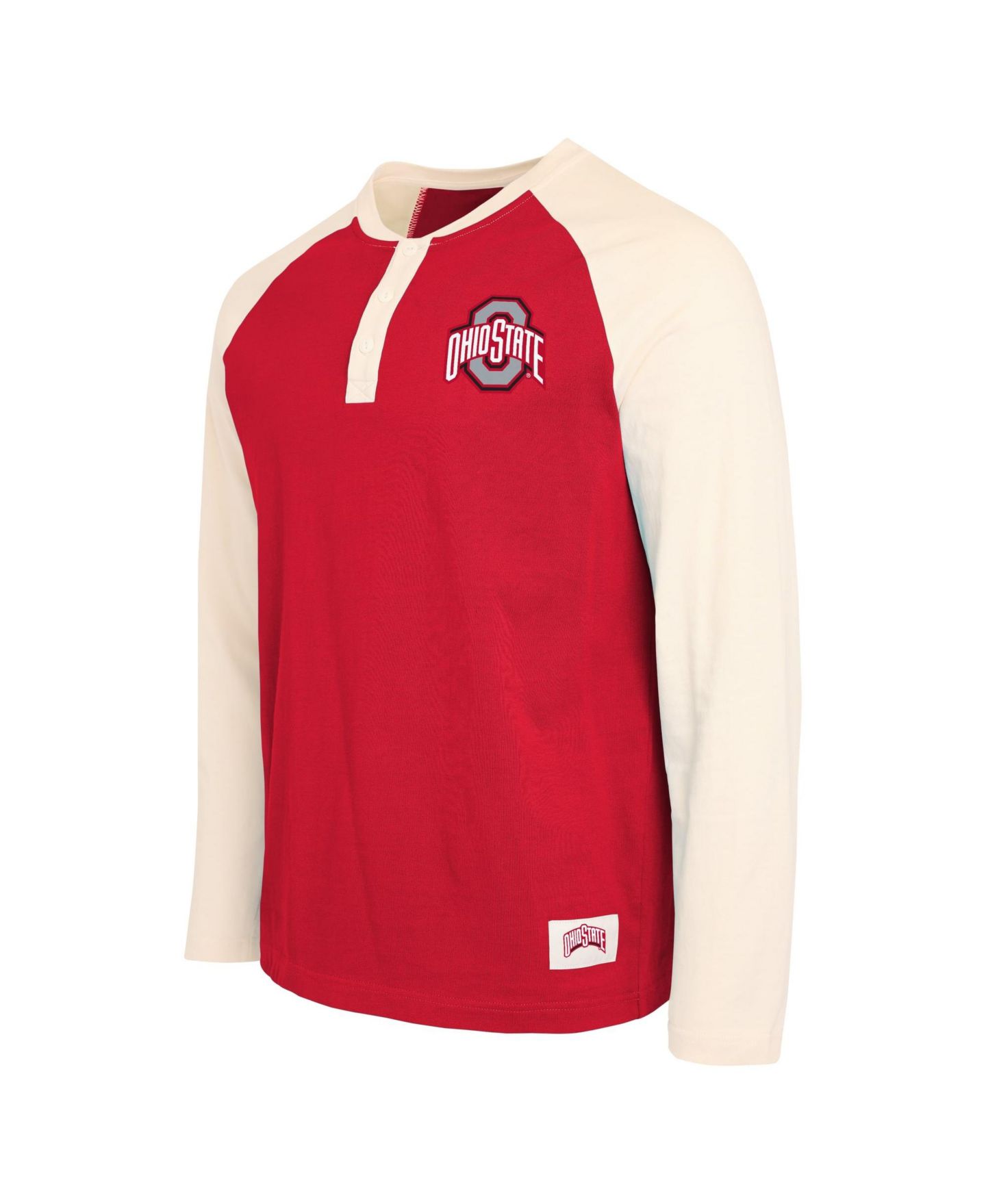 Мужская футболка Darius Rucker Collection By Fanatics Scarlet/Cream Ohio State Buckeyes Henley Long-Sleeve — фото 3