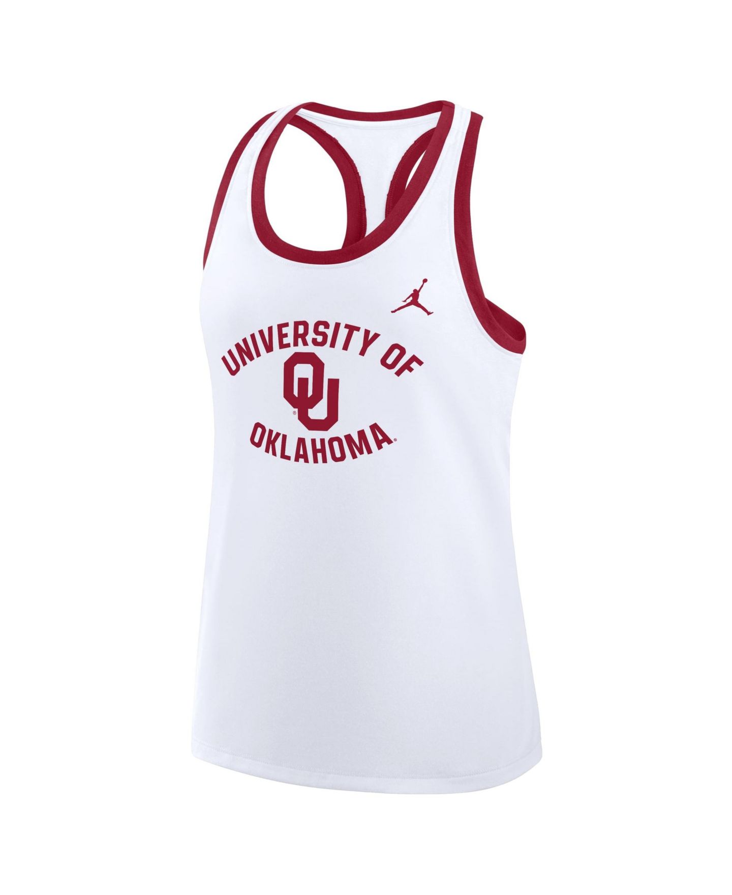 Женский топ Jordan White Oklahoma Sooners Uni Name Tri-Blend Dri-FIT Racerback — фото 4