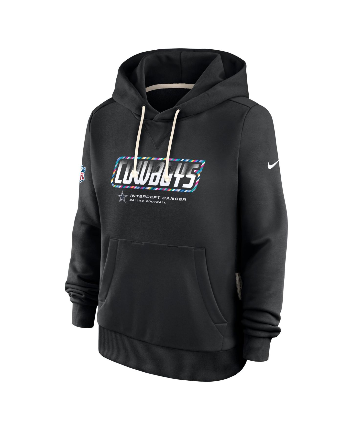 Женское худи Nike Black Dallas Cowboys 2026 NFL Crucial Catch Sideline Standard Issue Dri-FIT Pullover — фото 2
