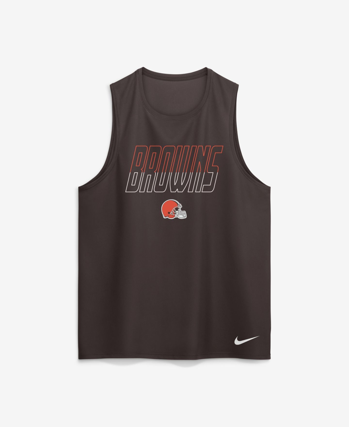 Мужской топ Nike Brown Cleveland Browns Kickoff Miler Dri-FIT Tank — фото 2