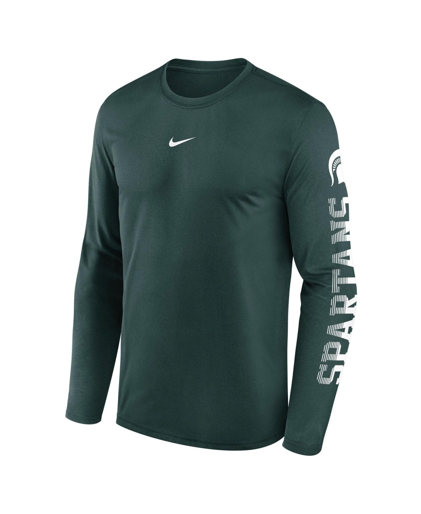Мужская футболка Nike Green Michigan State Spartans Primetime Logo Sleeve Legend Dri-FIT Long-Sleeve — фото 4