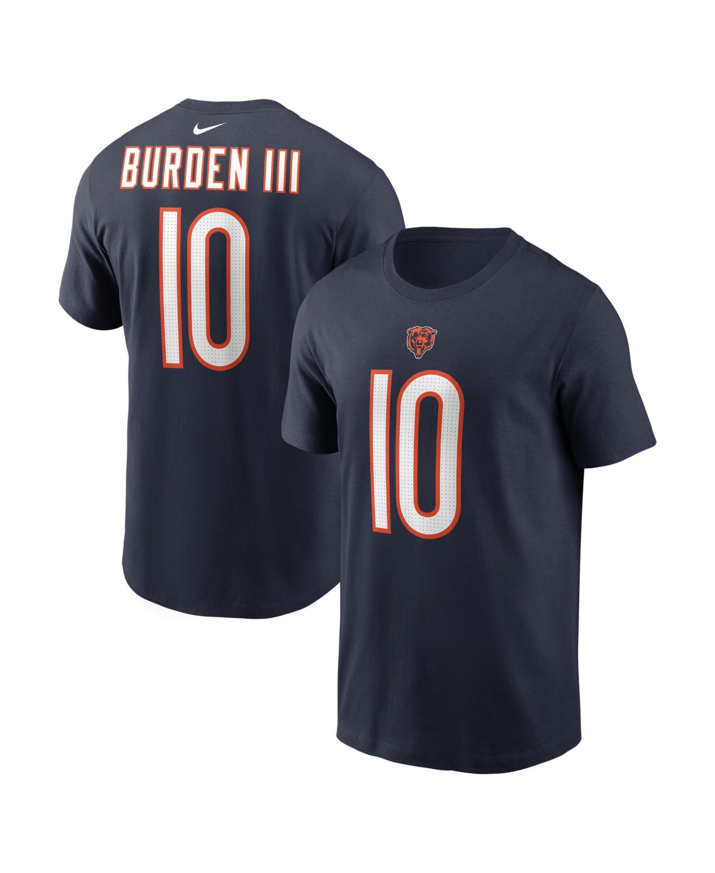 Мужская футболка Nike Luther Burden III Navy Chicago Bears Name & Number — фото 1