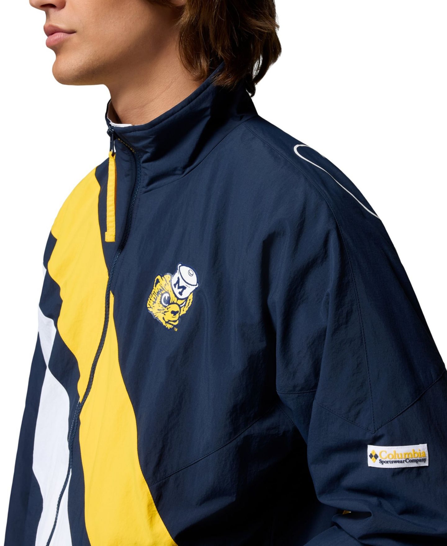 Мужская куртка Columbia Navy Michigan Wolverines Reventure Full-Zip Windbreaker Omni-Shield — фото 7