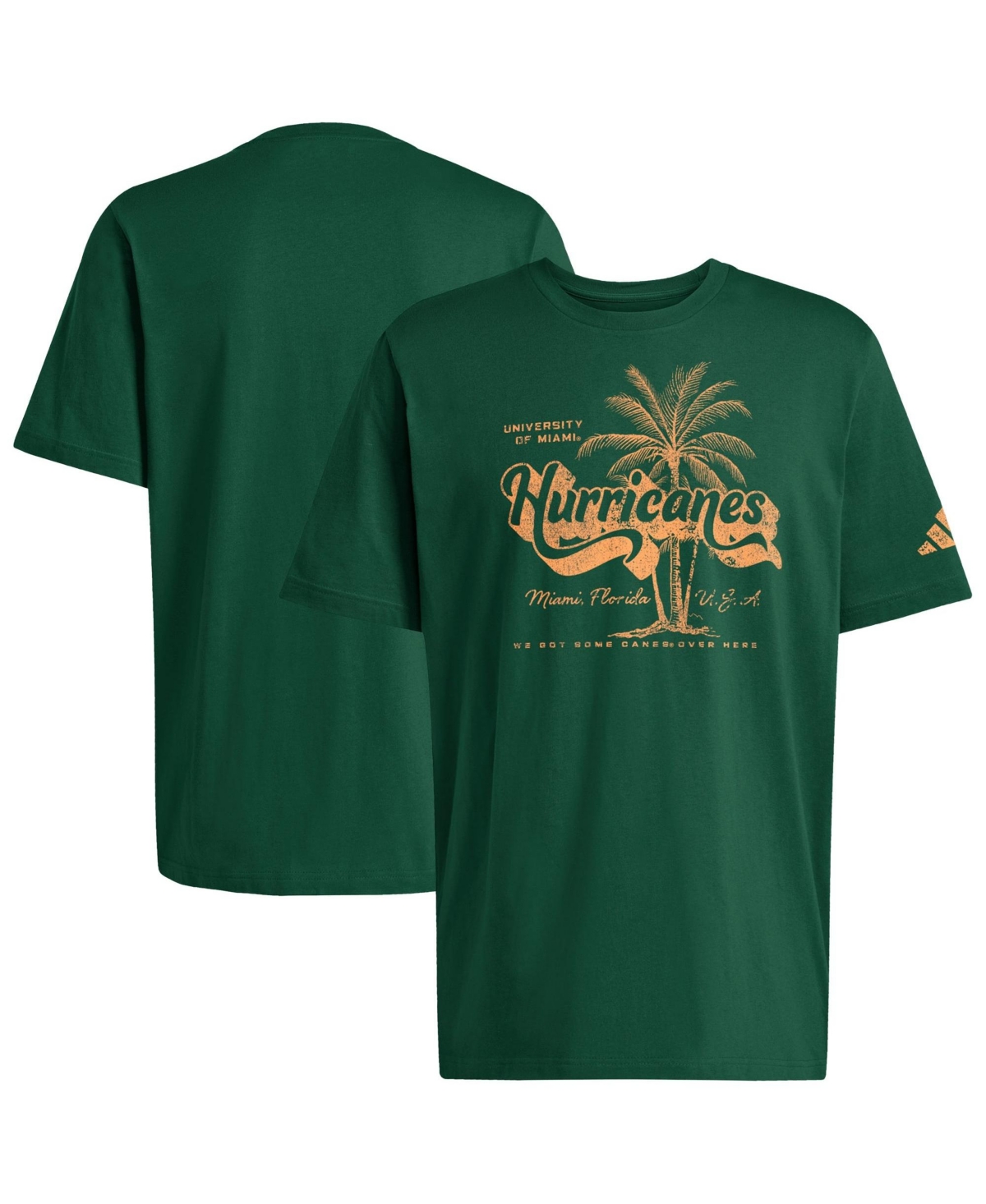 adidas Men's Green Miami Hurricanes Retro Fresh T-Shirt - Green