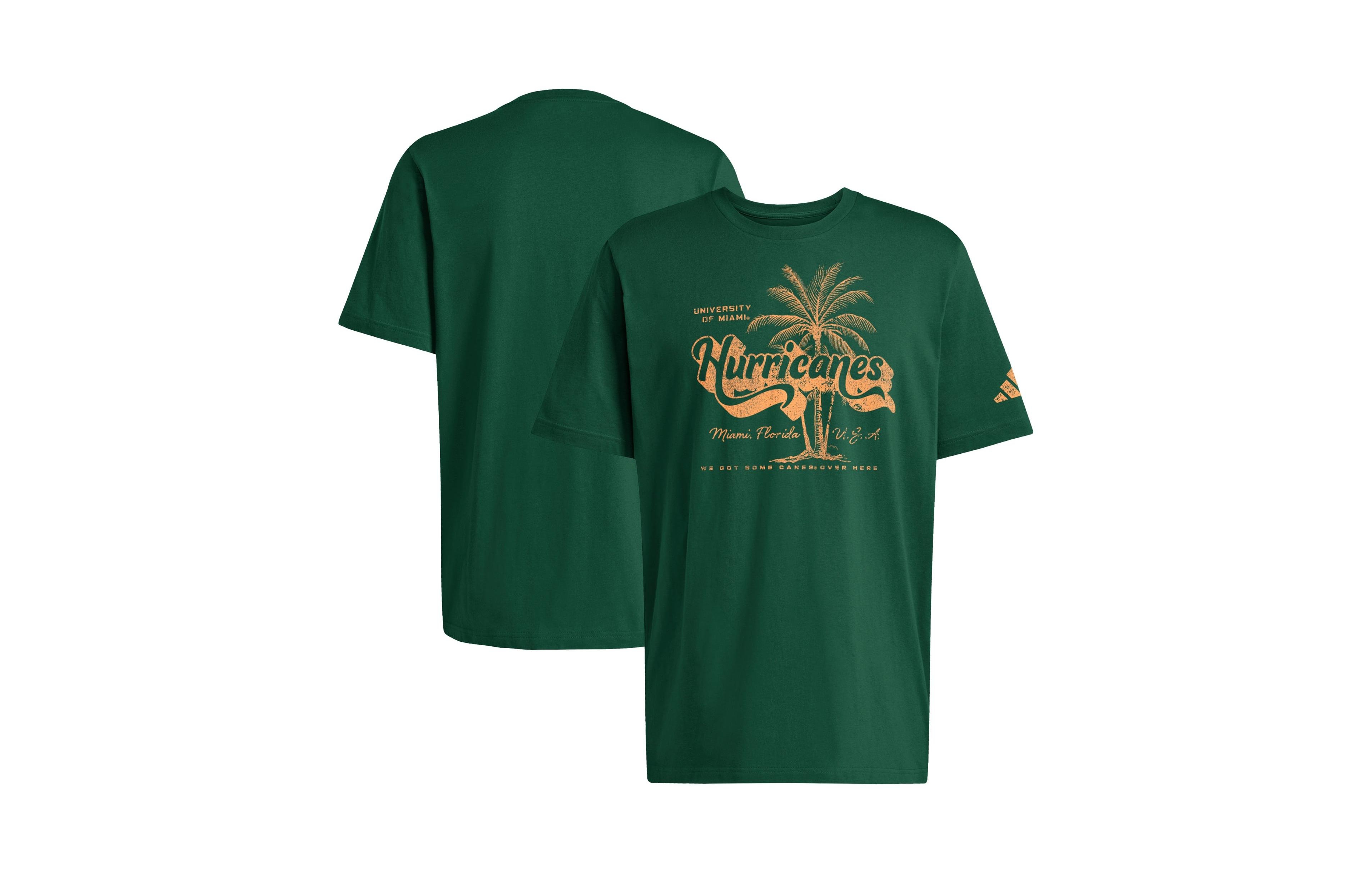 adidas Men's Green Miami Hurricanes Retro Fresh T-Shirt