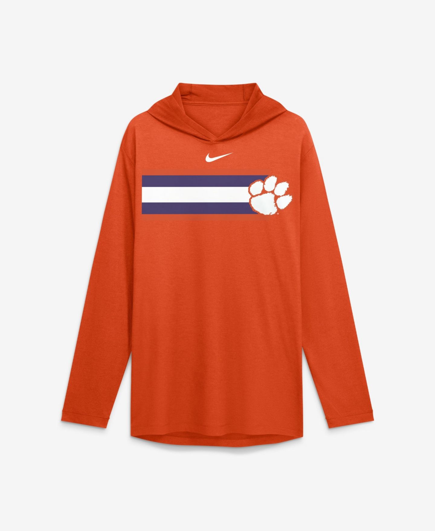 Мужская футболка Nike Orange Clemson Tigers Primetime Pattern Tri-Blend Dri-FIT Long-Sleeve Hooded — фото 1