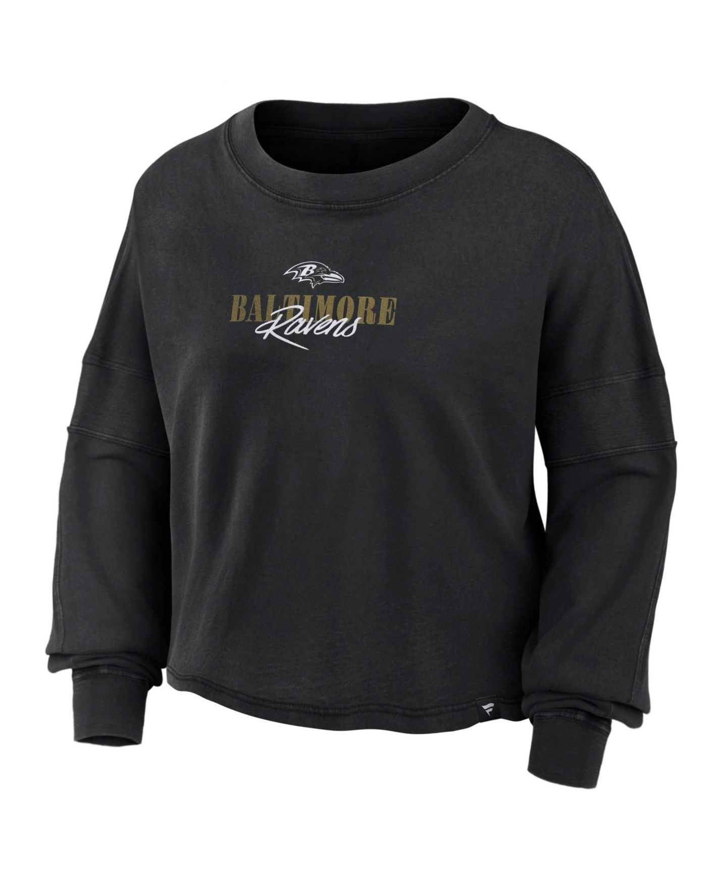 Женский топ Fanatics Black Baltimore Ravens Oversized Chop Block Boxy Long-Sleeve — фото 2