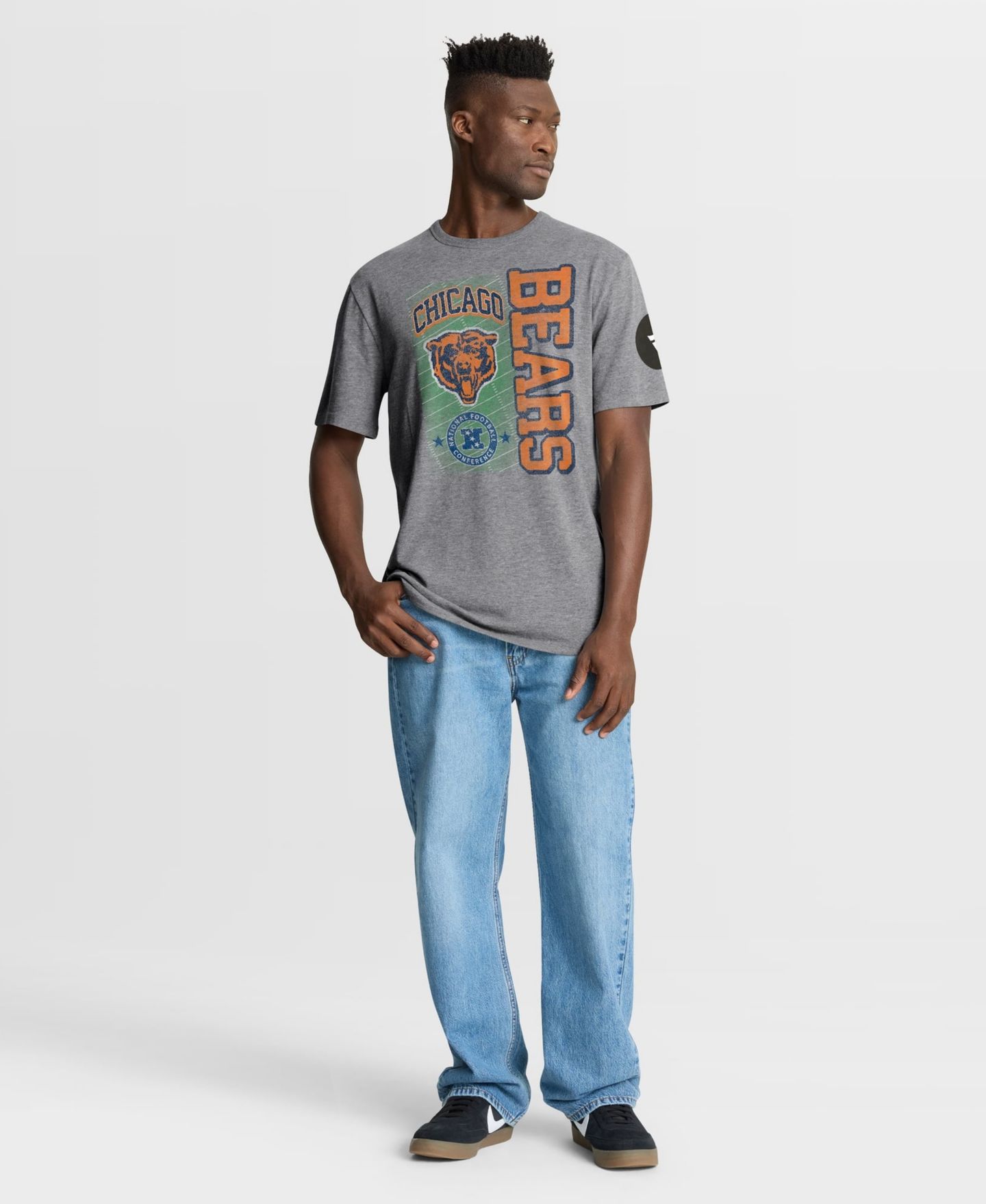 Мужская футболка Fanatics Heather Gray Chicago Bears Tribute Direct Handoff Tri-Blend — фото 3