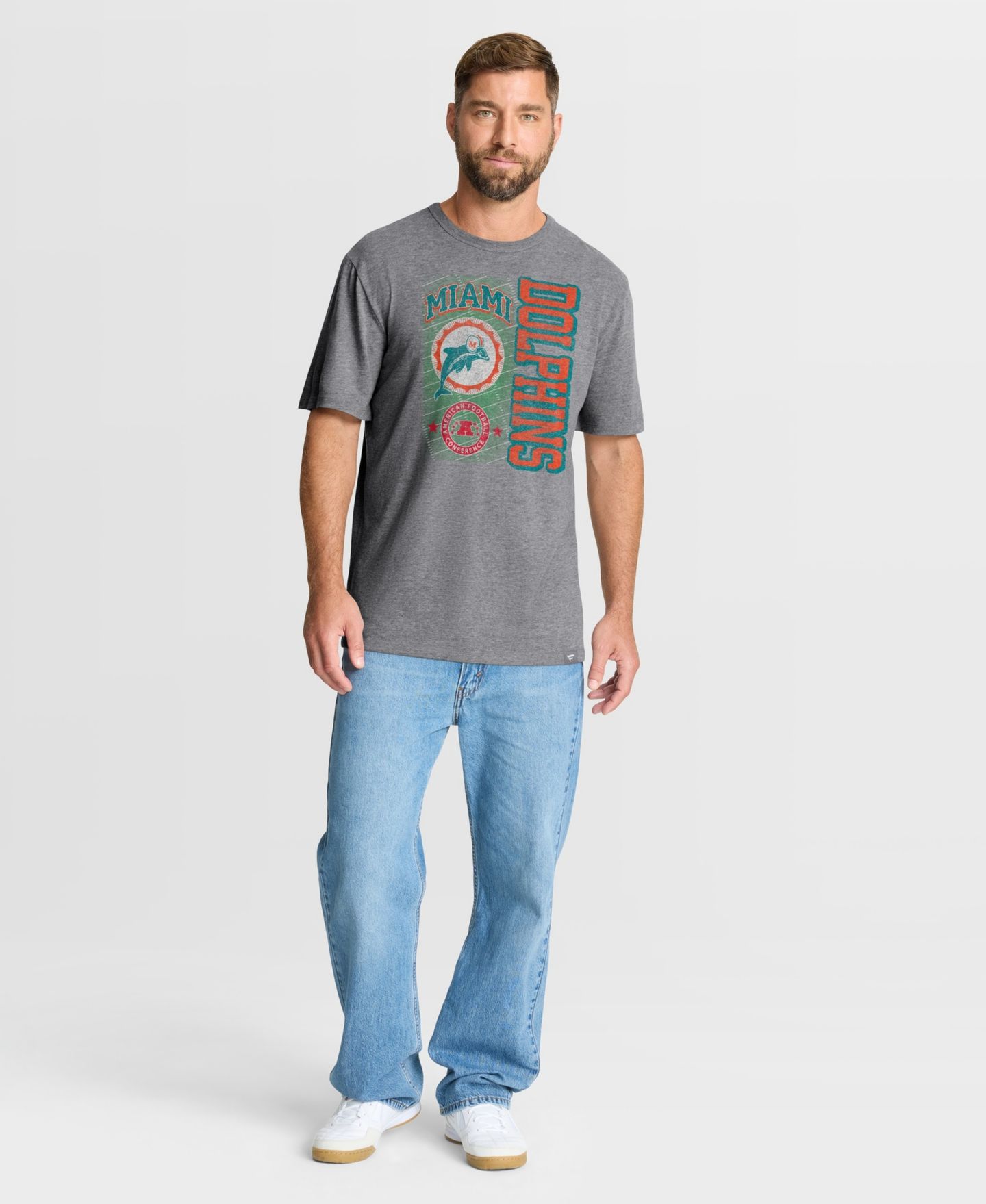 Мужская футболка Fanatics Heather Gray Miami Dolphins Tribute Direct Handoff Tri-Blend — фото 3