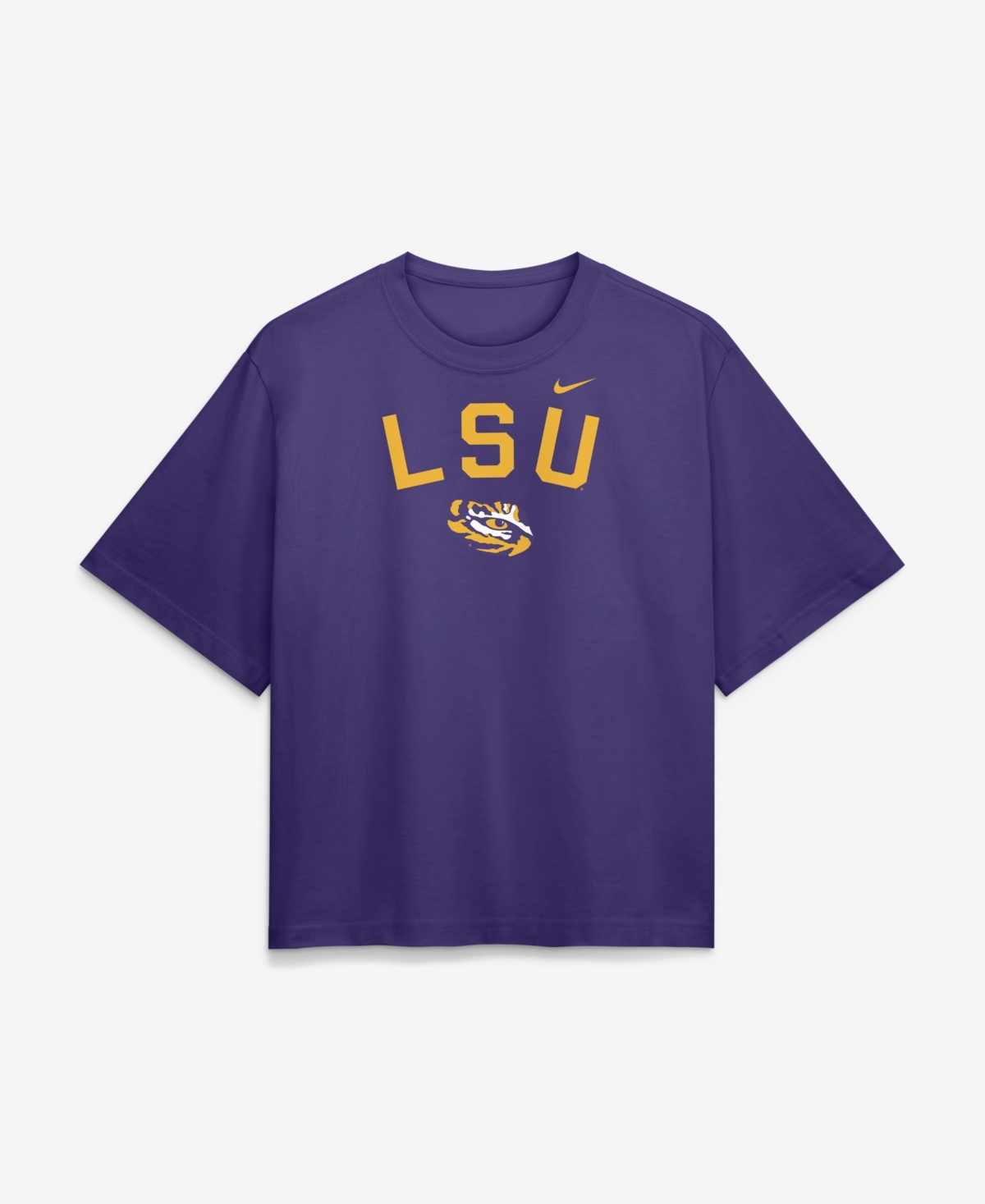 Nike Women's Purple Lsu Tigers Arch Logo Boxy T-Shirt - Purple