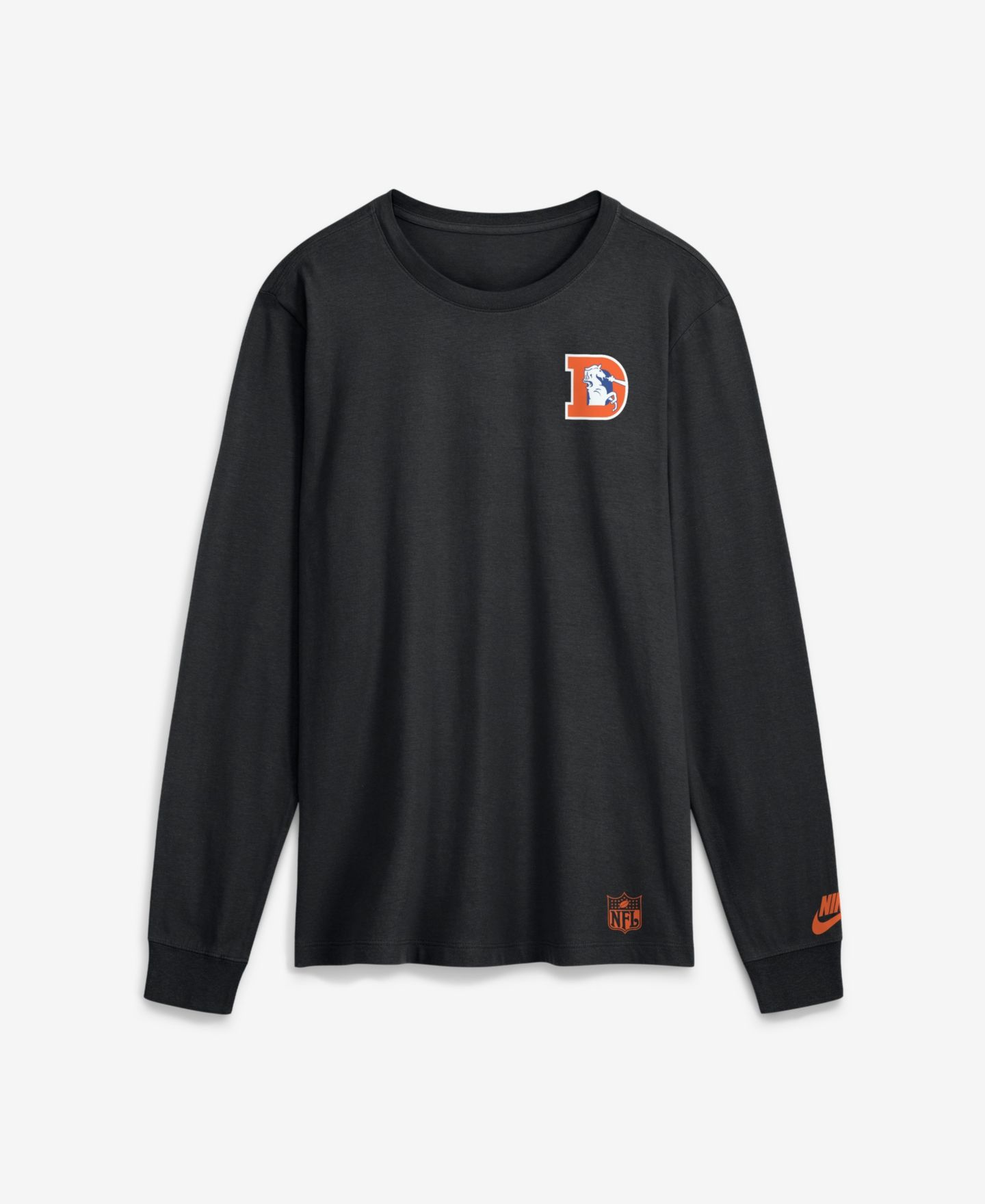Мужская футболка Nike Black Denver Broncos Double Rewind Long-Sleeve — фото 2