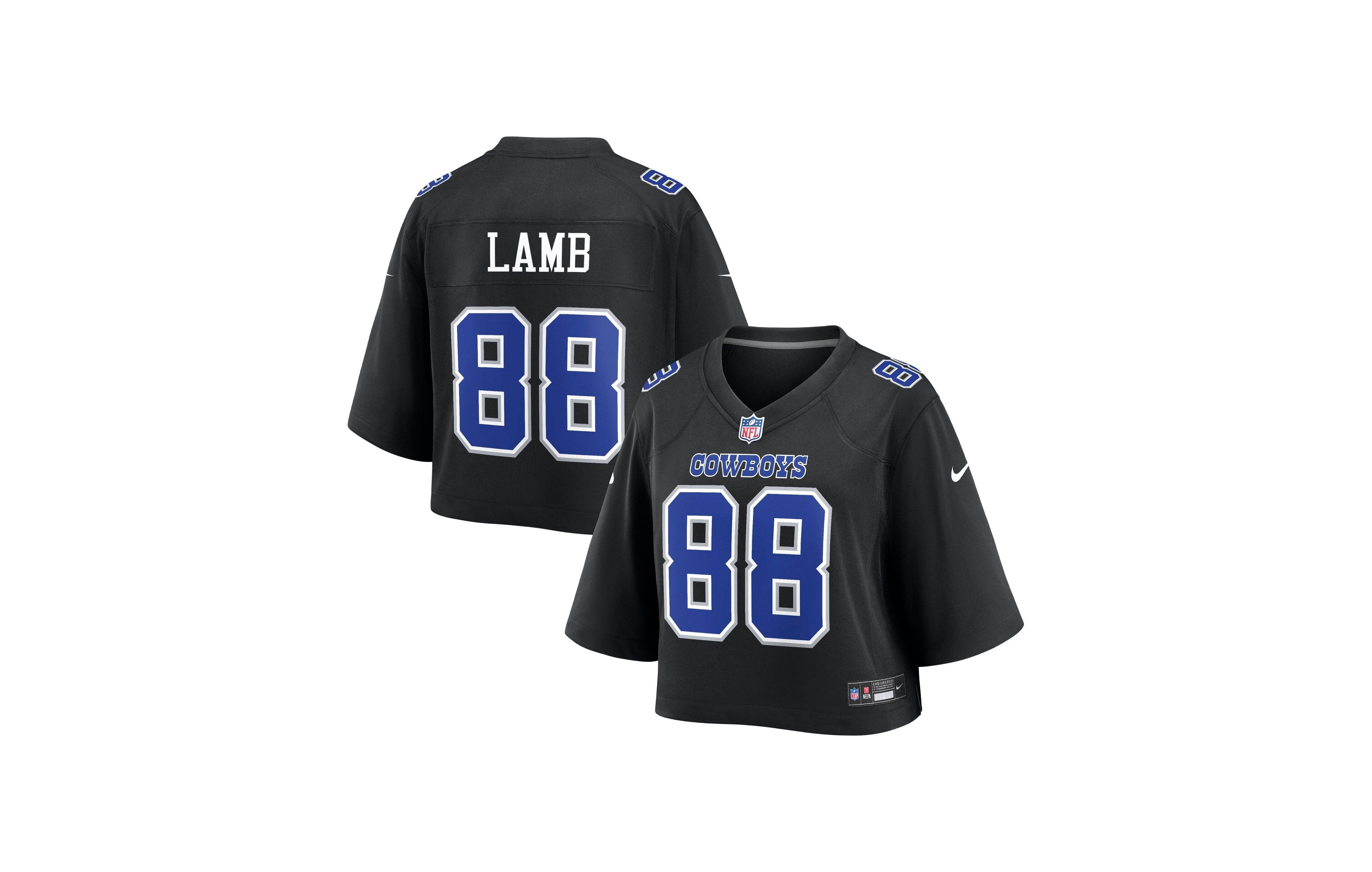 Nike Women's CeeDee Lamb Black Dallas Cowboys Cropped Fashion Game Jersey