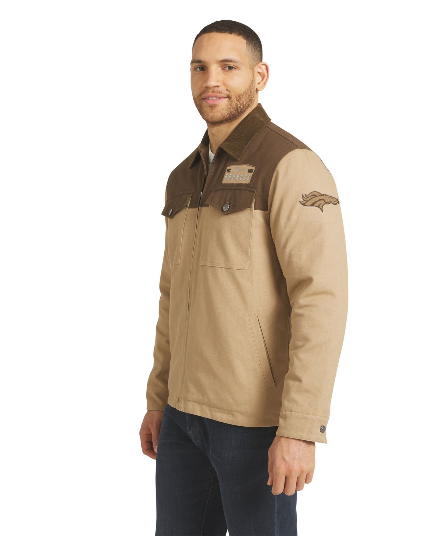 Мужская куртка Darius Rucker Collection By Fanatics Tan/Brown Denver Broncos Full-Zip Canvas — фото 3