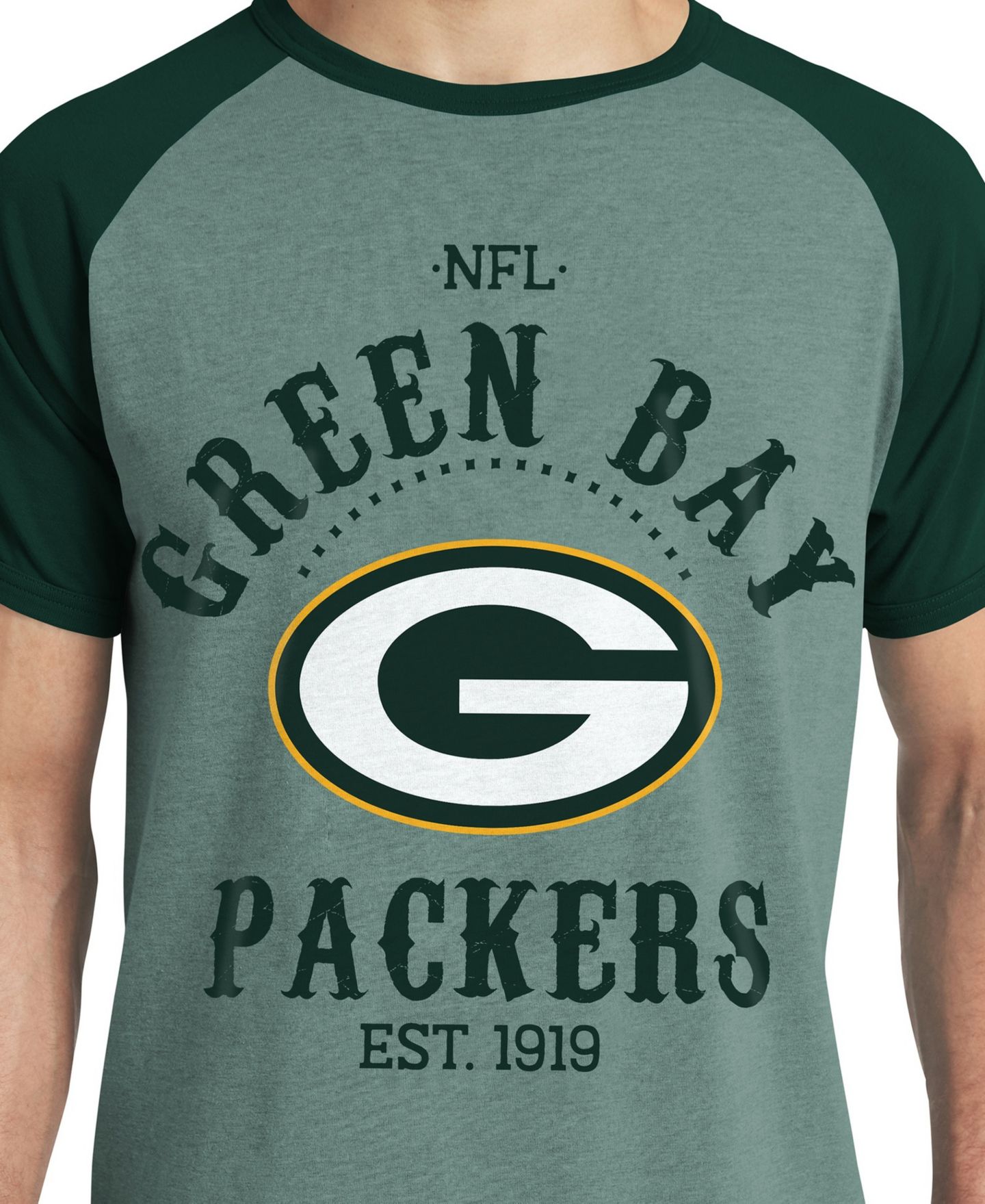 Мужская футболка Darius Rucker Collection By Fanatics Green Bay Packers Raglan — фото 5