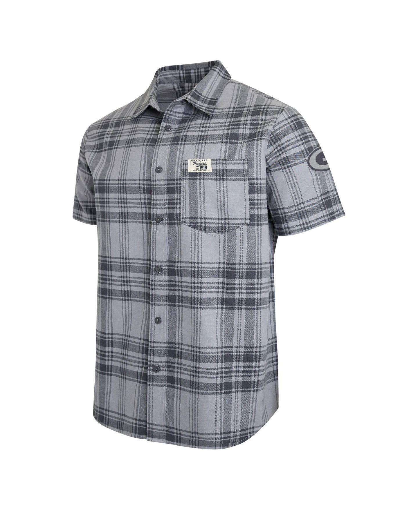 Мужская рубашка Darius Rucker Collection By Fanatics Gray Green Bay Packers Woven Short-Sleeve Button-Up — фото 3