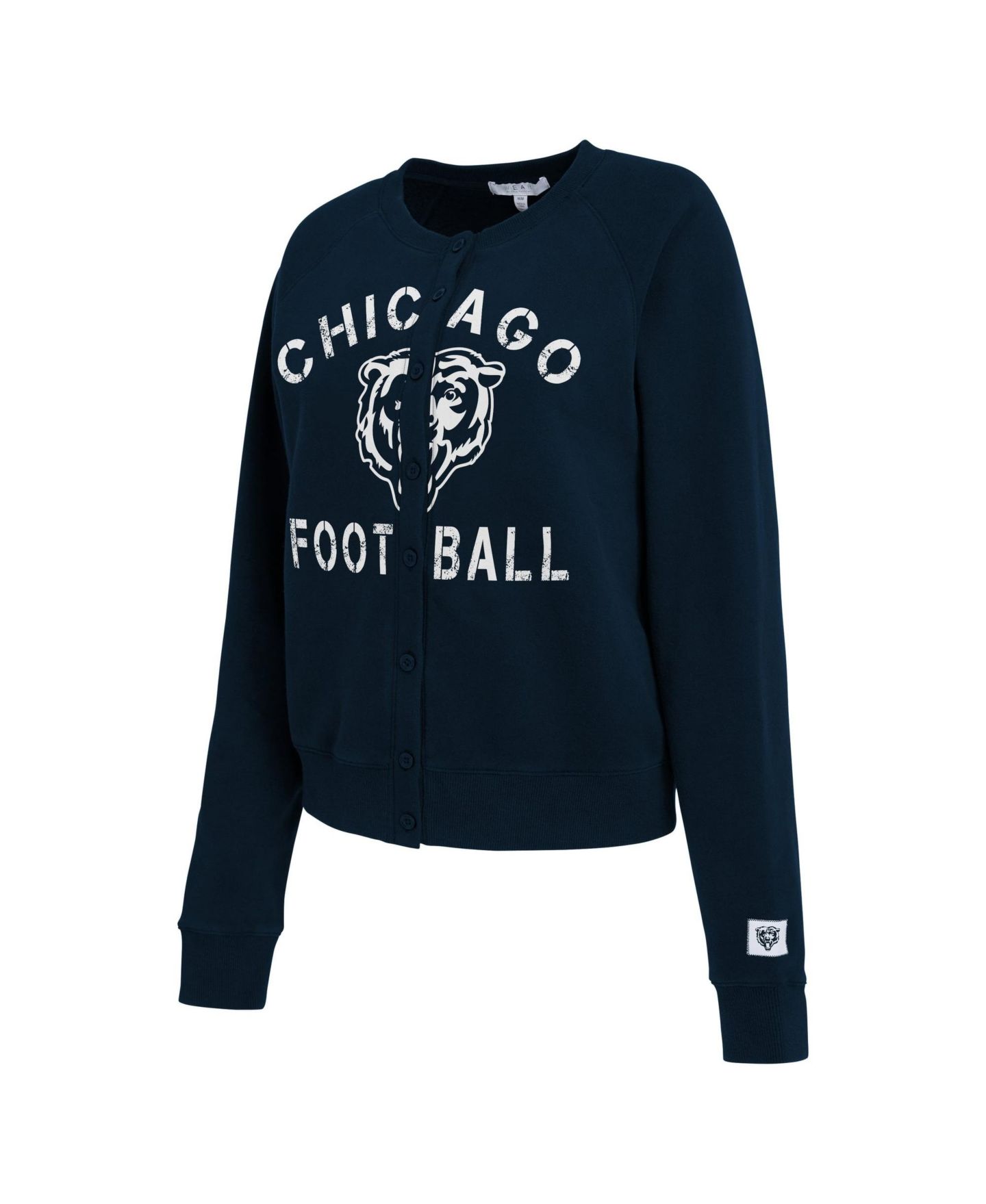 Женский кардиган WEAR by Erin Andrews Navy Chicago Bears Heathered Crew Cardigan — фото 3