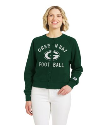 Women's Green Bay Packers Heathered Crew Cardigan Sweater