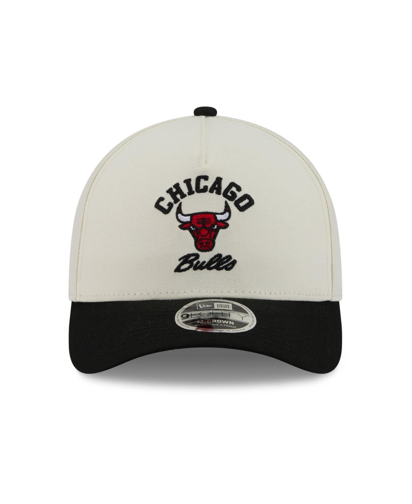 Мужская кепка New Era Black/White Chicago Bulls Arch 9FORTY A-Frame M-Crown Adjustable Hat — фото 2