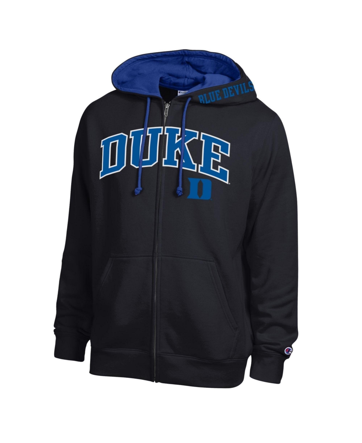 Champion Men's Black Duke Blue Devils Arch Logo Full-Zip Fleece Hoodie - Black