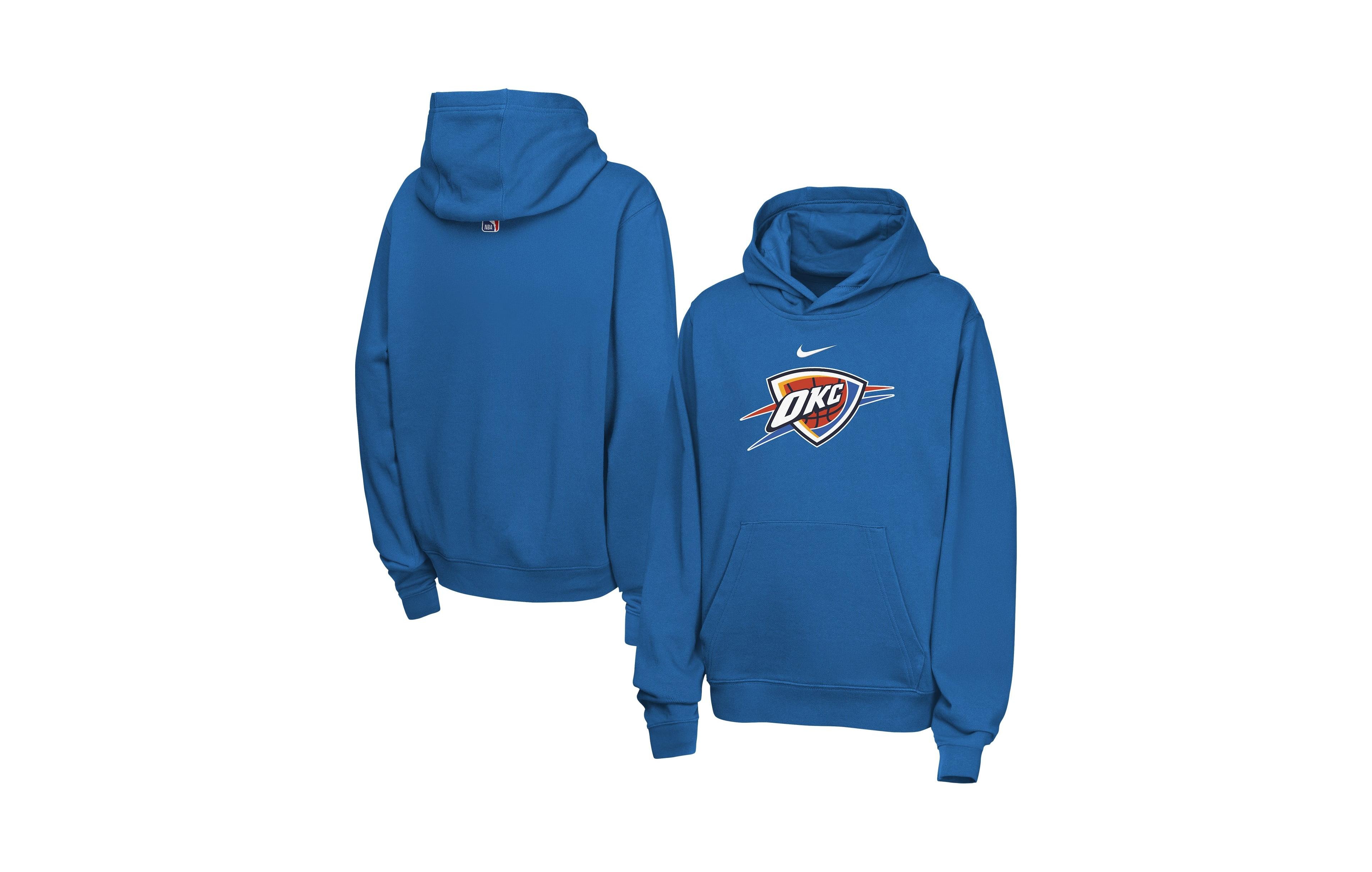 Nike Big Boys' and Girls' Blue Oklahoma City Thunder Essential Logo Club Hoodie