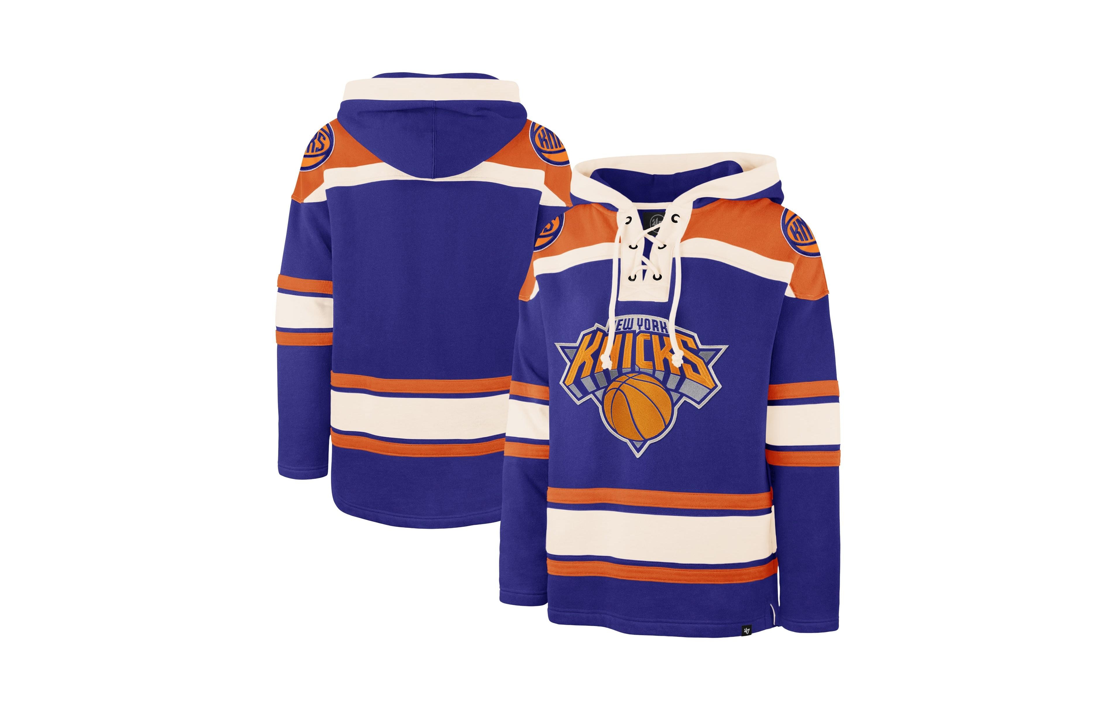 '47 Brand Men's Blue New York Knicks Big Tall Lacer Hoodie