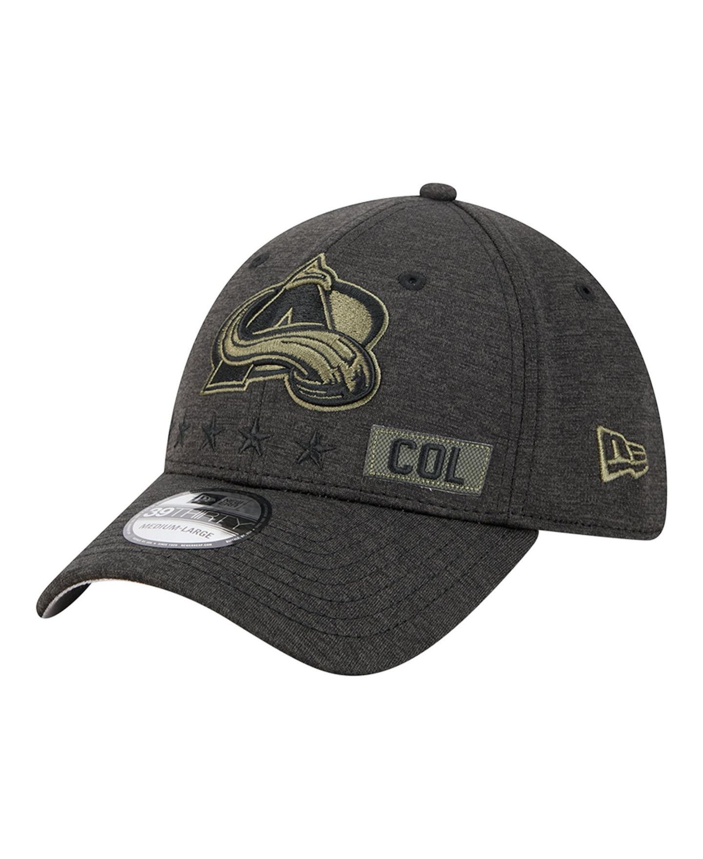 Мужской головной убор New Era Black Colorado Avalanche Stealth Mode Flex 39Thirty Stretch Hat — фото 3