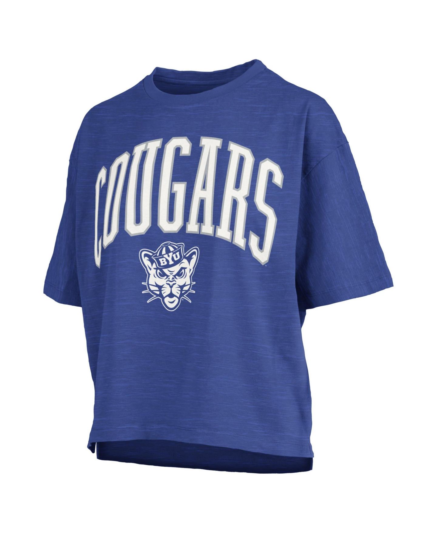 Женская футболка Pressbox Royal BYU Cougars Oversized Nelson Arch Over Logo Slub — фото 2