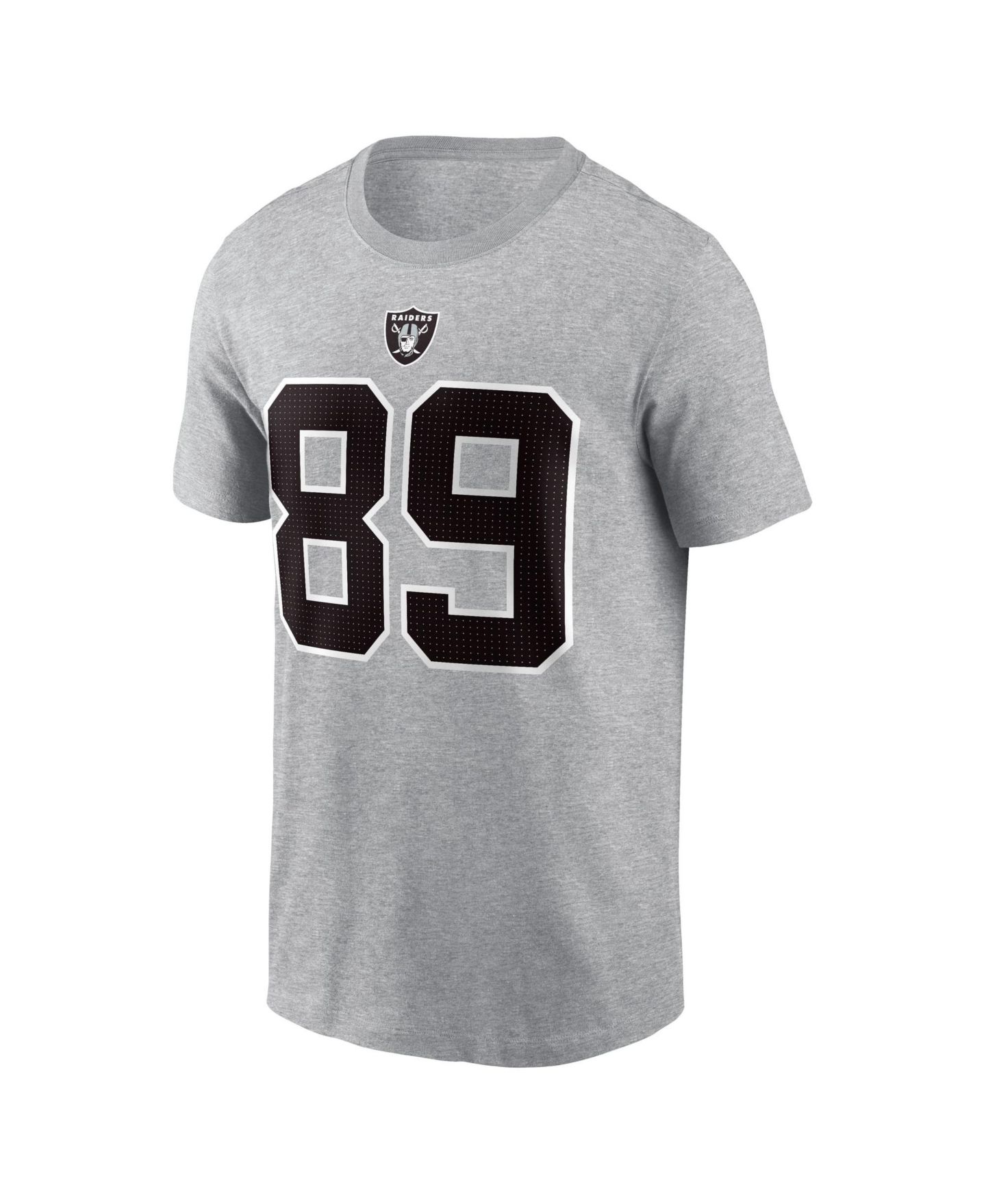 Мужская футболка Nike Brock Bowers Heather Gray Las Vegas Raiders Name & Number — фото 4