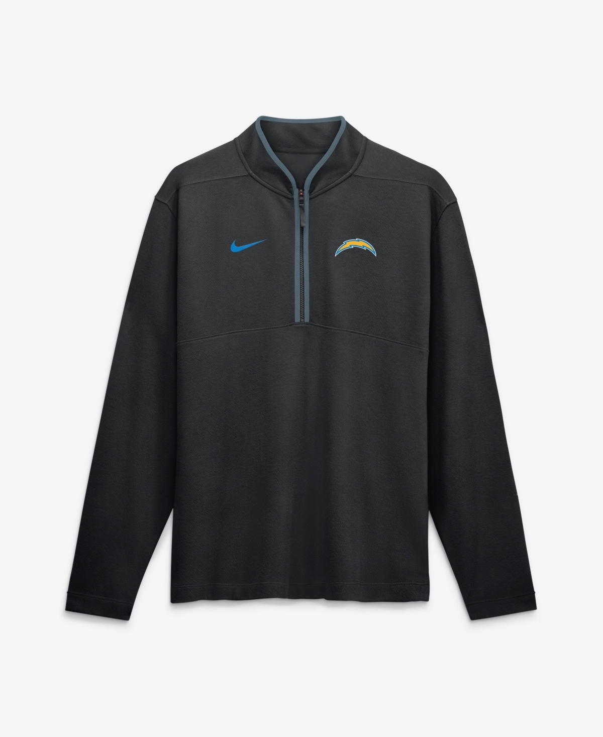 Nike Men's Black Los Angeles Chargers Dri-fit Victory Half-Zip Pullover - Black, Anthracite