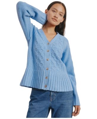 Women's Cable Peplum Cardigan