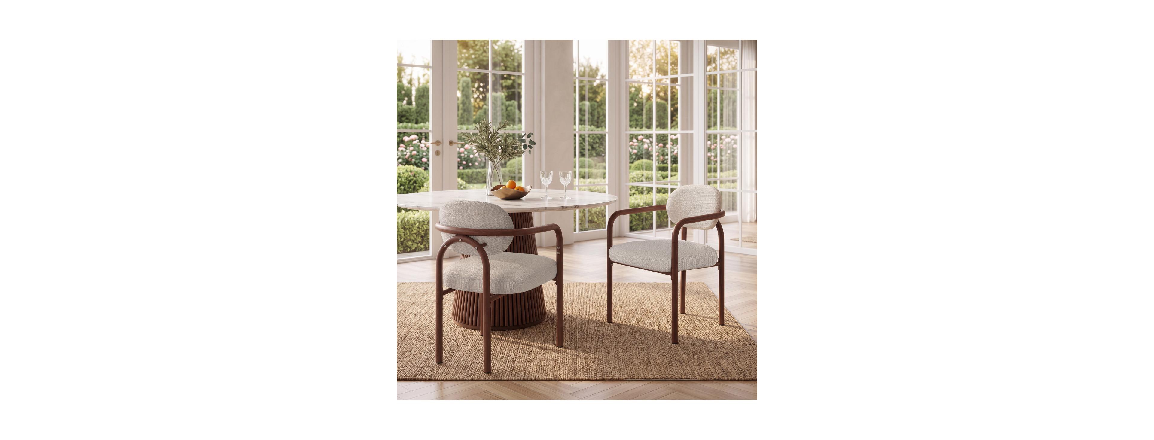 Streamdale Indoor Upholstered Dining chair, Set of 2, Walnut Grain Finish