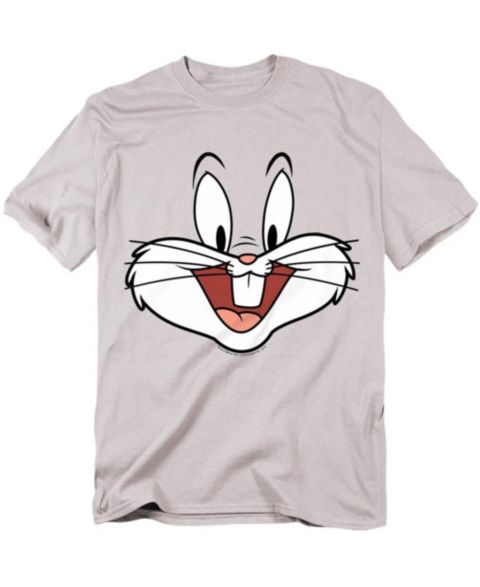 Мужская футболка Looney Tunes Bugs Bunny Face Graphic Crewneck, цвет: Серебряный