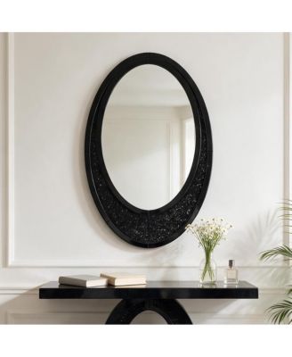 Oval Crushed Diamond Wall Mirror 23.62 x 35.43 Inch