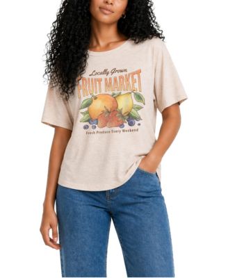 Juniors' Locally Grown Fruit Relaxed-Fit Graphic T-Shirt