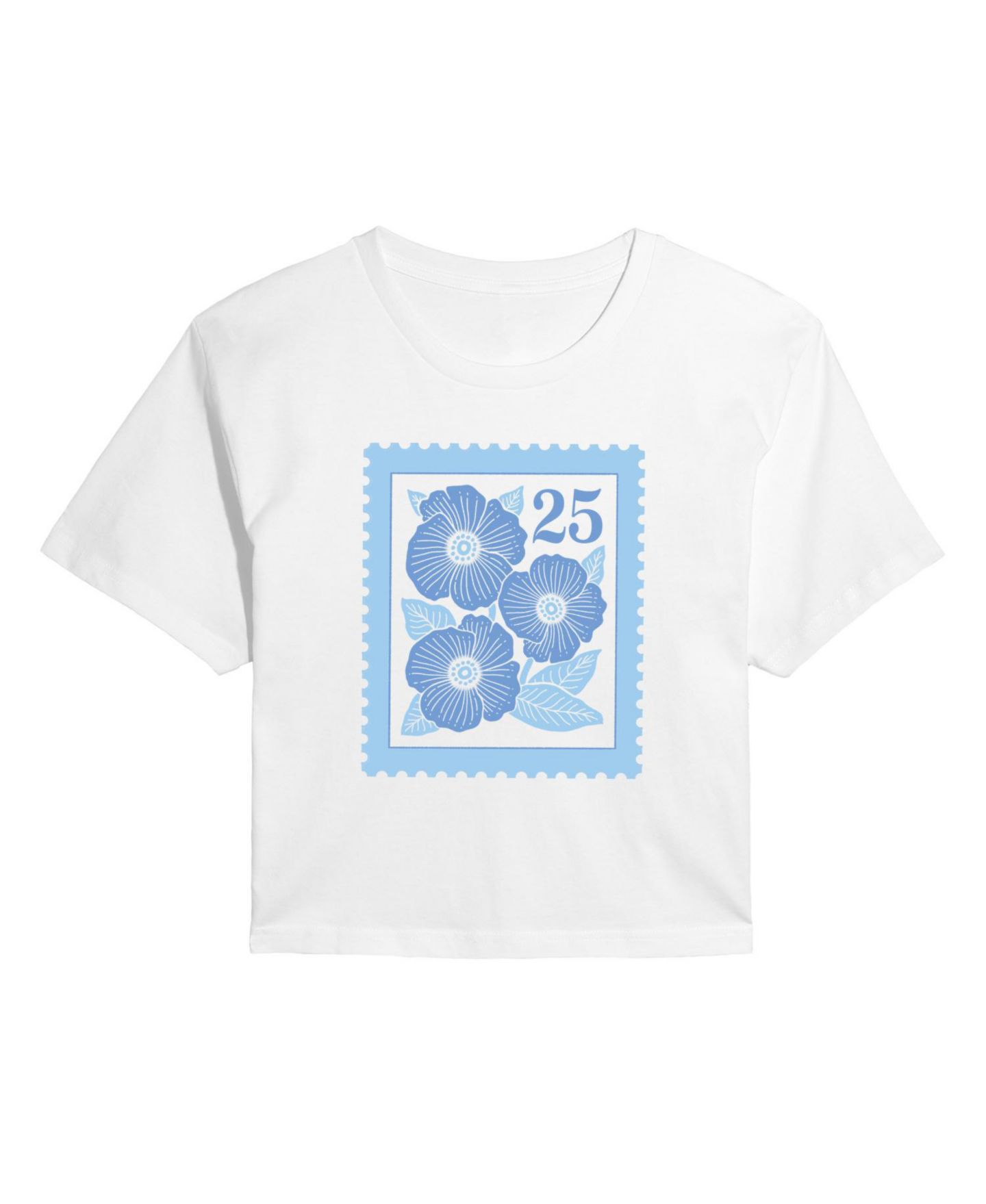 Женская футболка Instant Message Flower Stamp Cropped Graphic, цвет: Белый — фото 4