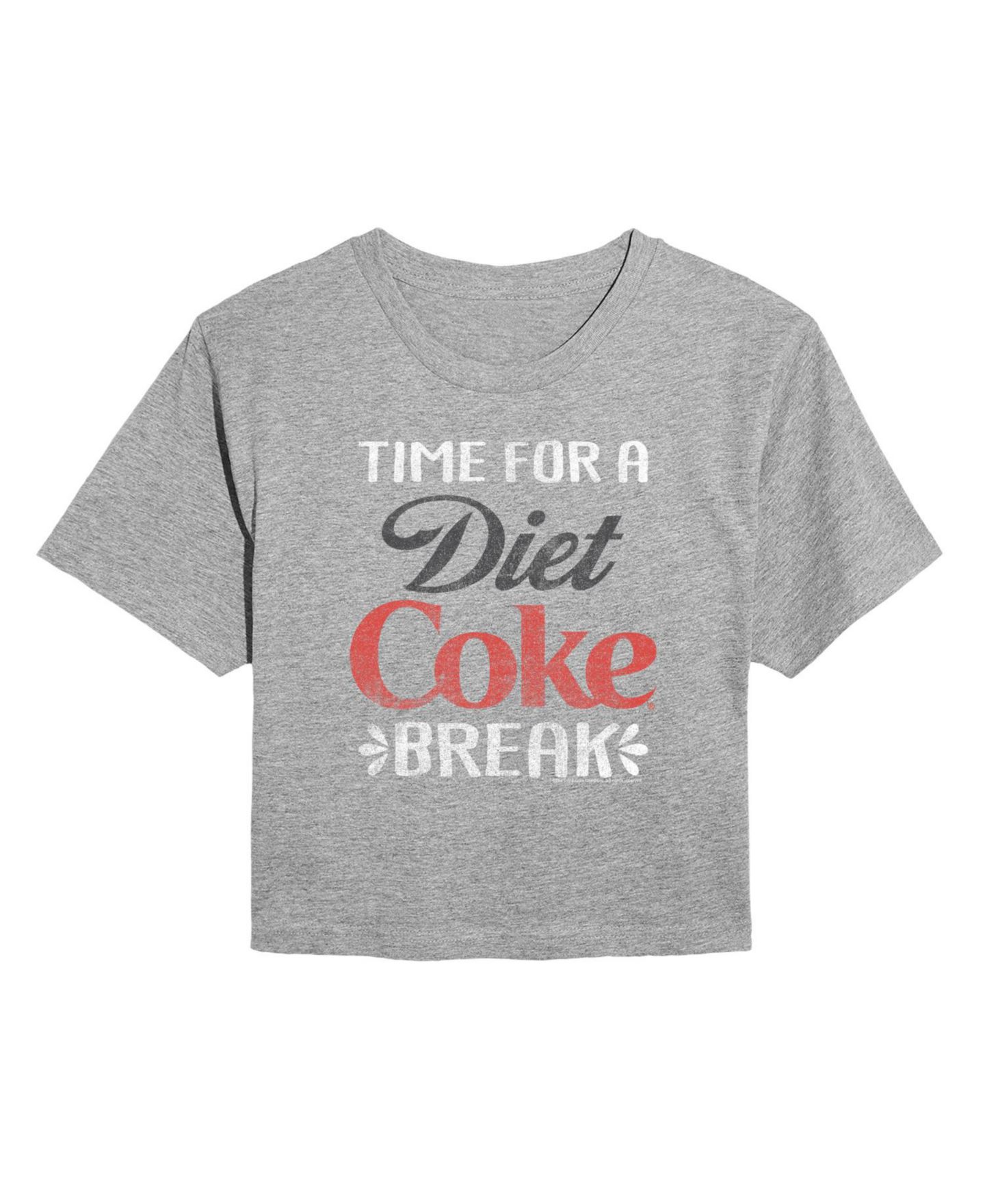 Женская футболка Coca-Cola Diet Coke Break Cropped Graphic Crewneck, цвет: Меланжевый серый — фото 4