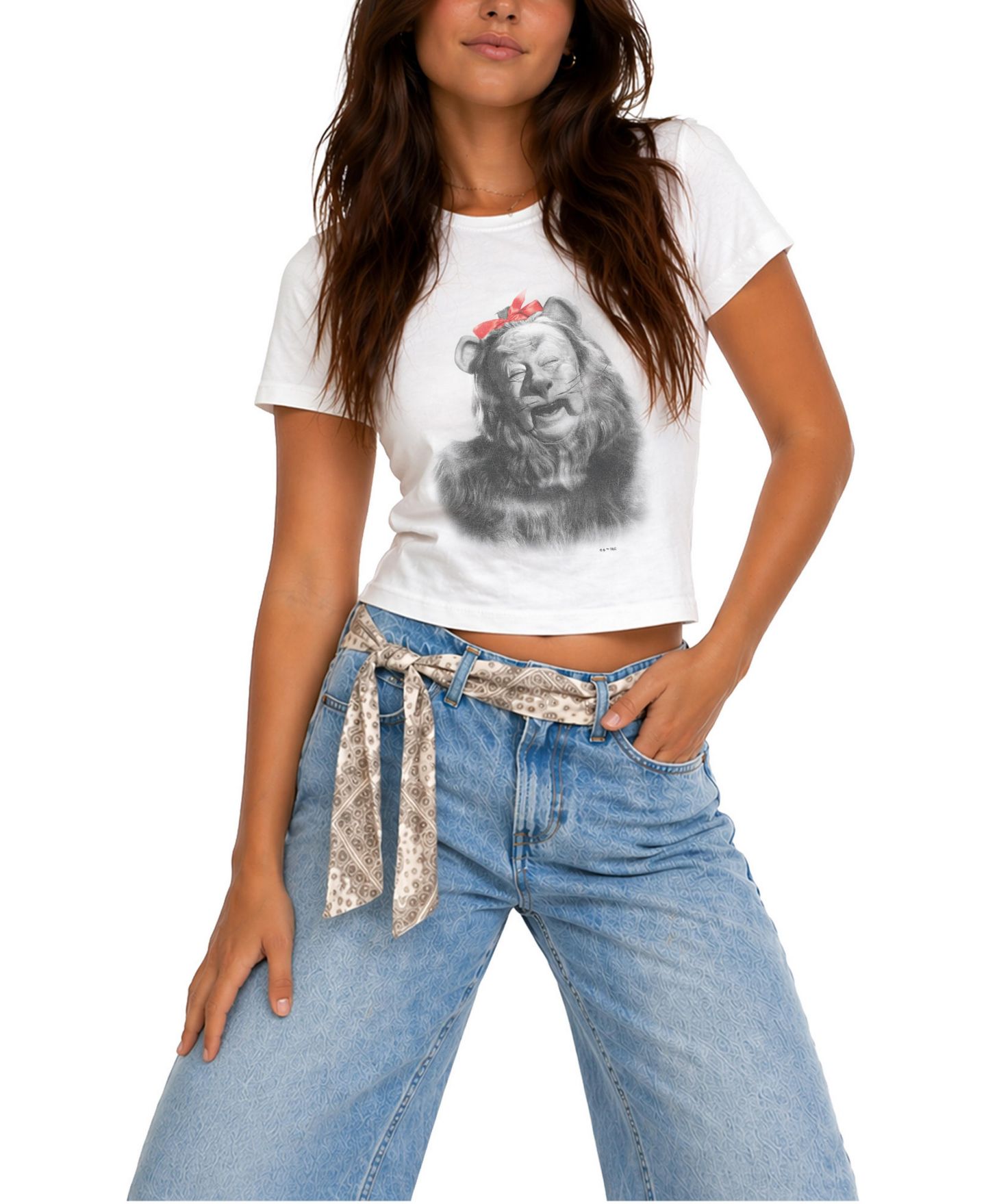 Женская футболка Wizard Of Oz Bow Lion Cropped Graphic, цвет: Белый — фото 1