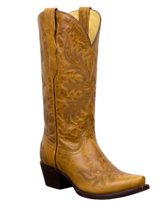Bravia Pointed-Toe Gold-Tone Embroidery Western Cowboy Boots